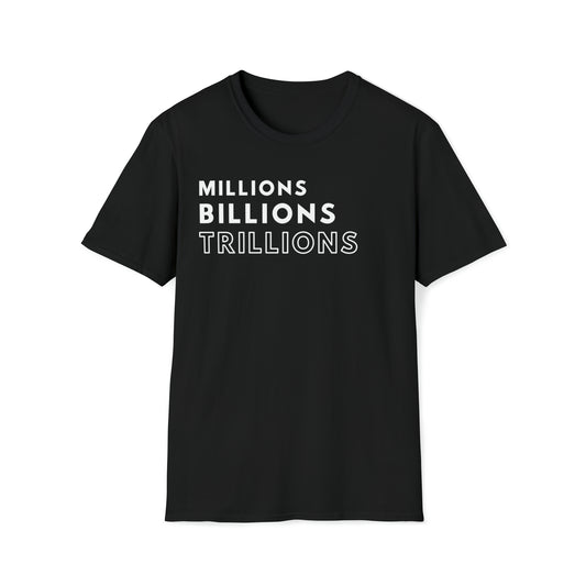 World King Millions Billions Trillions White Print T-Shirt