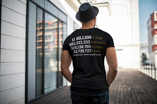 World King One Billion A Year Back Print Jersey Short Sleeve T-Shirt