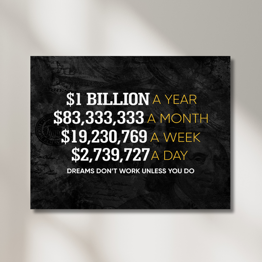 World King One Billion Dollars A Year Canvas Gallery Wrap