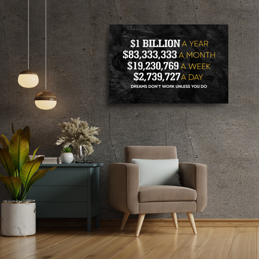 World King One Billion Dollars A Year Canvas Gallery Wrap